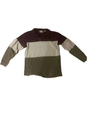 Vintage Arrow burgundy and green colorblock long sleeve Size M
